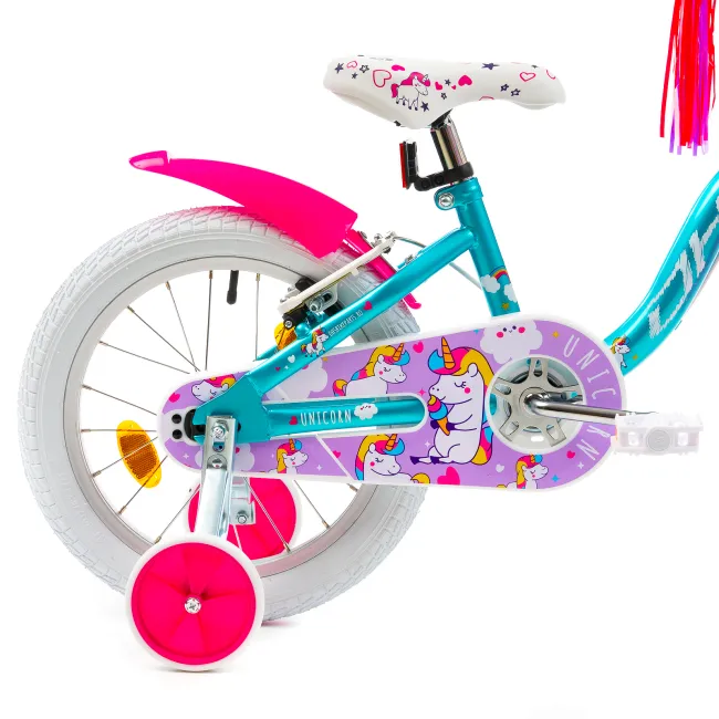 Bicicleta Copii DHS Unicorn - 16 Inch, Albastru Reambalat