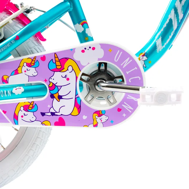 Bicicleta Copii DHS Unicorn - 16 Inch, Albastru Reambalat