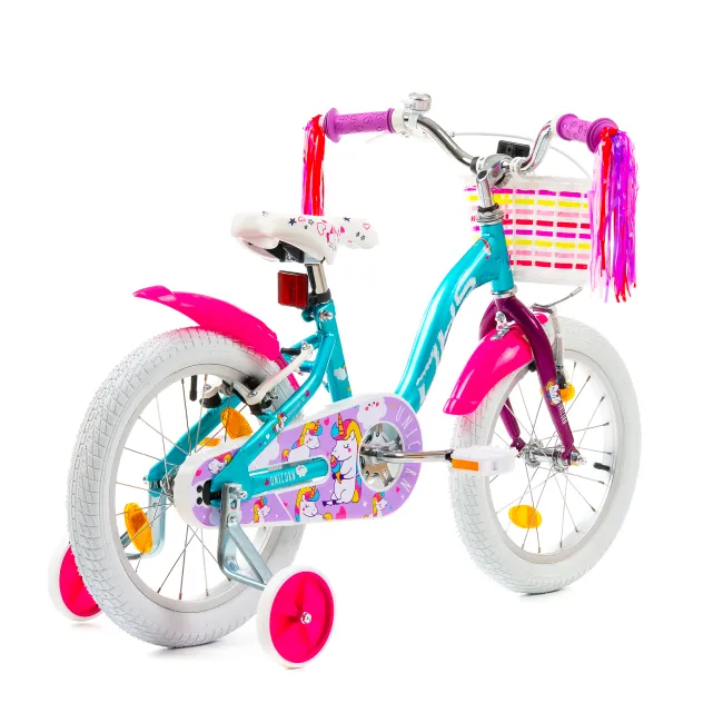 Bicicleta Copii DHS Unicorn - 16 Inch, Albastru Reambalat