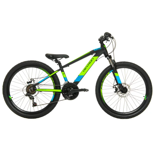 Bicicleta Copii Devron Alaska - 24 Inch, Negru-Verde Reambalat