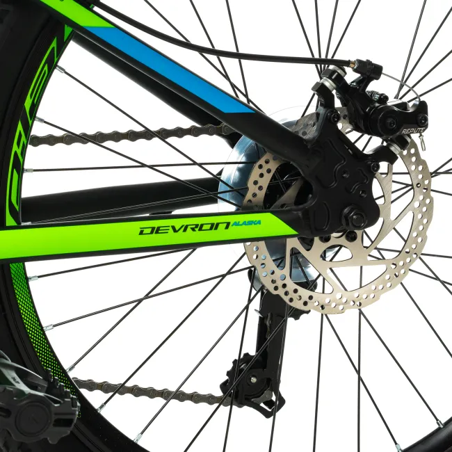 Bicicleta Copii Devron Alaska - 24 Inch, Negru-Verde Reambalat