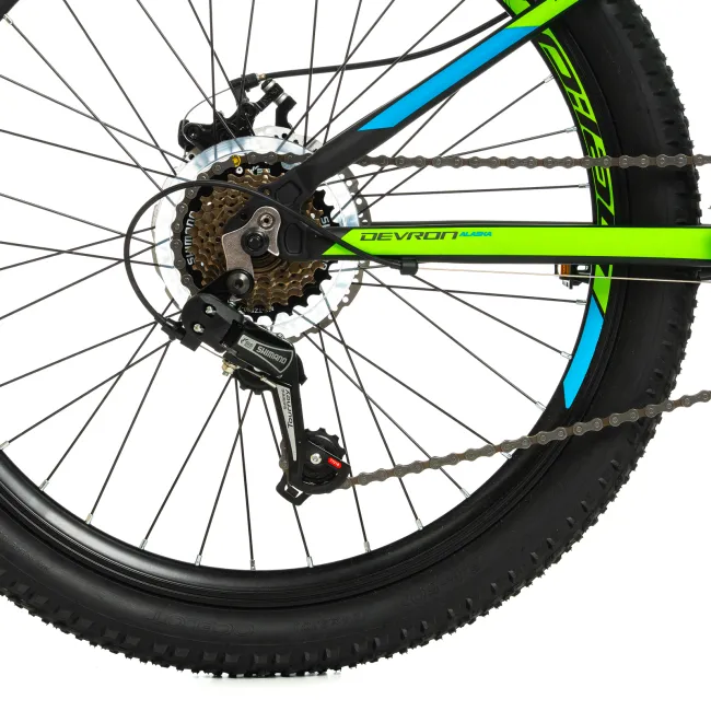 Bicicleta Copii Devron Alaska - 24 Inch, Negru-Verde Reambalat
