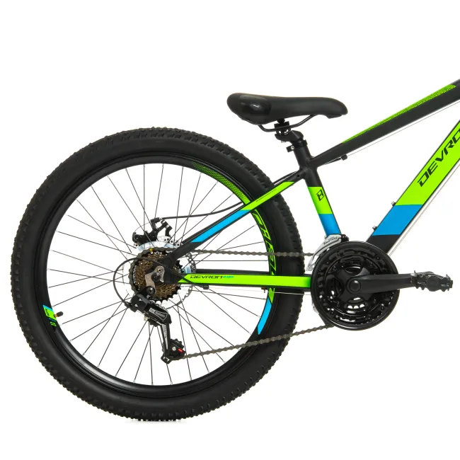 Bicicleta Copii Devron Alaska - 24 Inch, Negru-Verde Reambalat