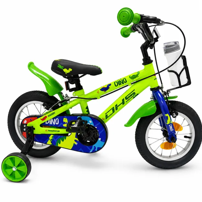 Bicicleta Copii DHS Dino - 12 Inch, Verde, Reambalat