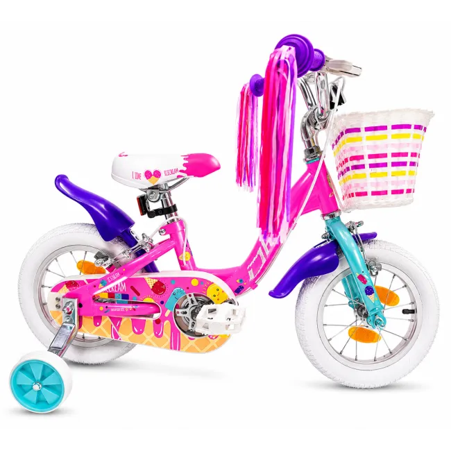 Bicicleta Copii DHS Icecream - 12 Inch, Roz, Reambalat