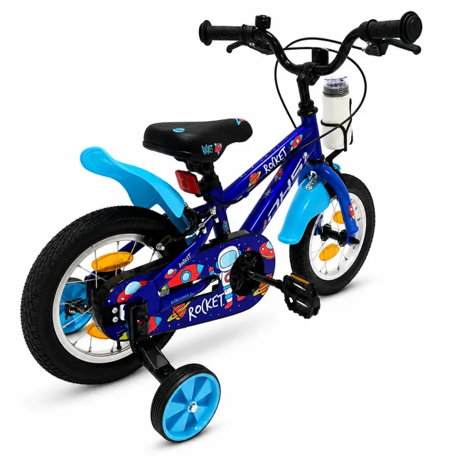 Bicicleta Copii DHS Rocket - 12 Inch, Albastru inchis, Reambalat