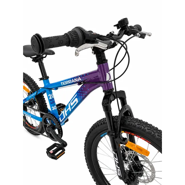 Bicicleta Copii Dhs Terrana 2023, model 2026 - 20 Inch, Albastru-Violet