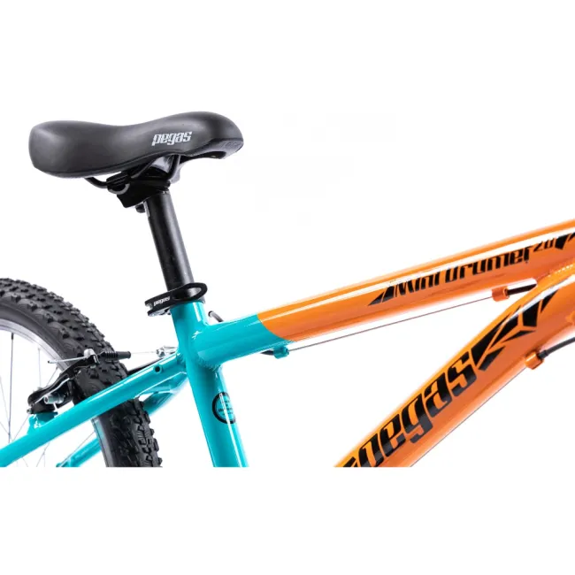 Bicicleta copii Pegas Mini Drumet - 20 inch, Portocaliu/Turcoaz