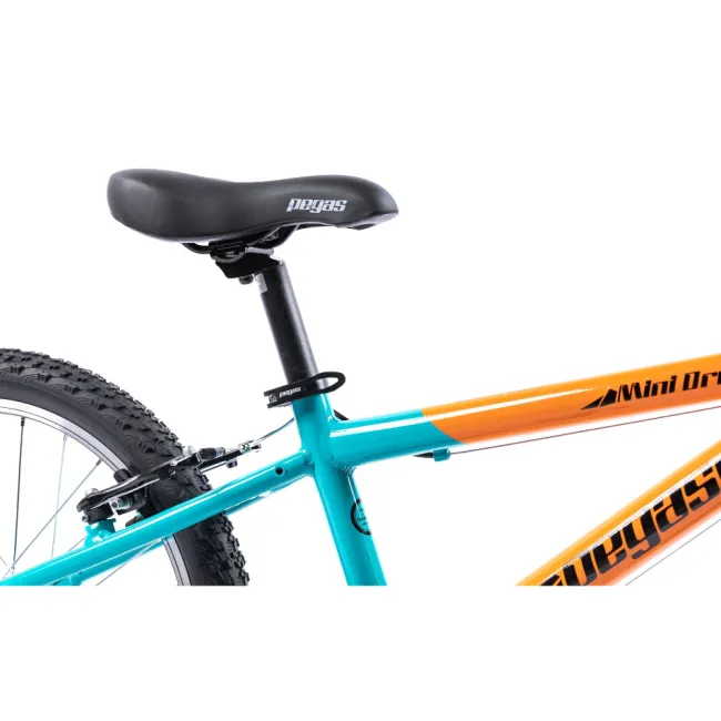 Bicicleta copii Pegas Mini Drumet - 20 inch, Portocaliu/Turcoaz
