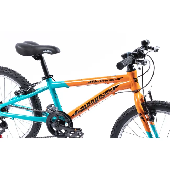 Bicicleta copii Pegas Mini Drumet - 20 inch, Portocaliu/Turcoaz