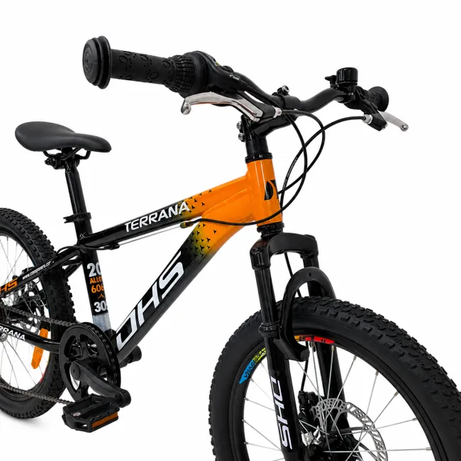 Bicicleta Copii Dhs Terrana 2023B, model 2026 - 20 Inch, Portocaliu-Negru