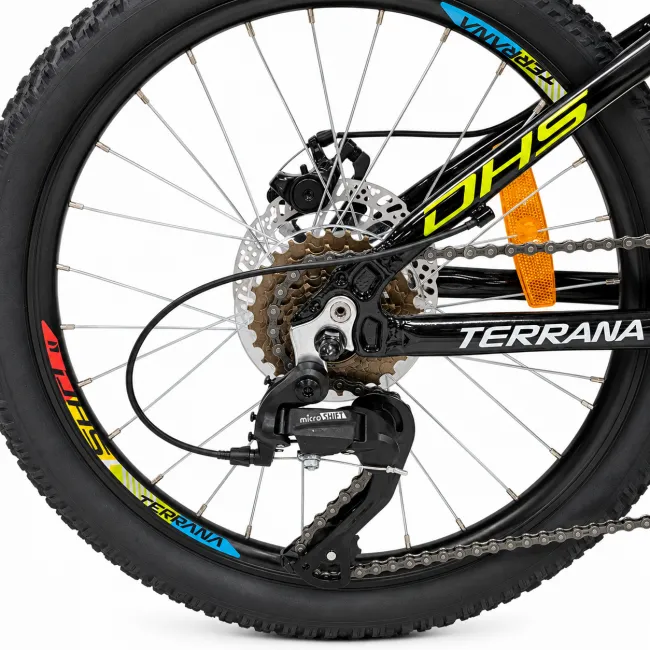 Bicicleta Copii Dhs Terrana 2023C, model 2026 - 20 Inch, Verde-Negru