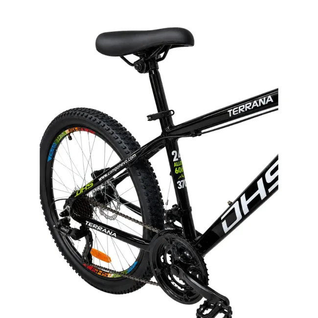 Bicicleta Copii Dhs Terrana 2423B, model 2026 - 24 Inch, Negru-Verde