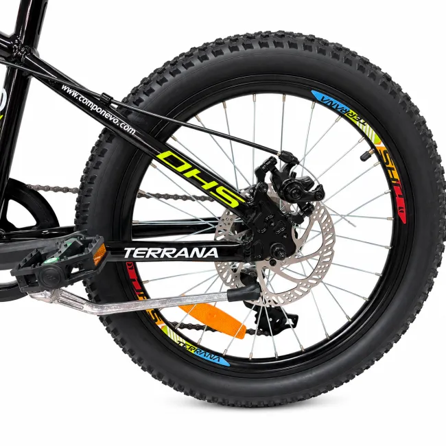 Bicicleta Copii Dhs Terrana 2023B, model 2026 - 20 Inch, Negru-Verde