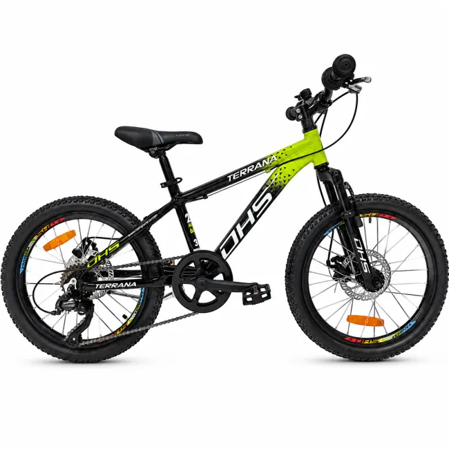 Bicicleta Copii Dhs Terrana 2023D, model 2026 - 20 Inch, Verde-Negru