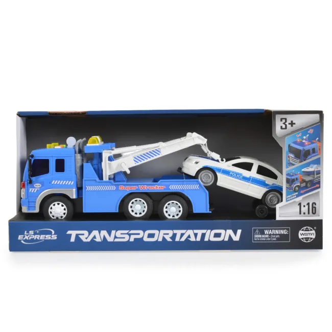Camion de tractare de jucarie cu masina inclusa WY570E