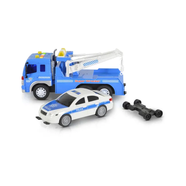 Camion de tractare de jucarie cu masina inclusa WY570E