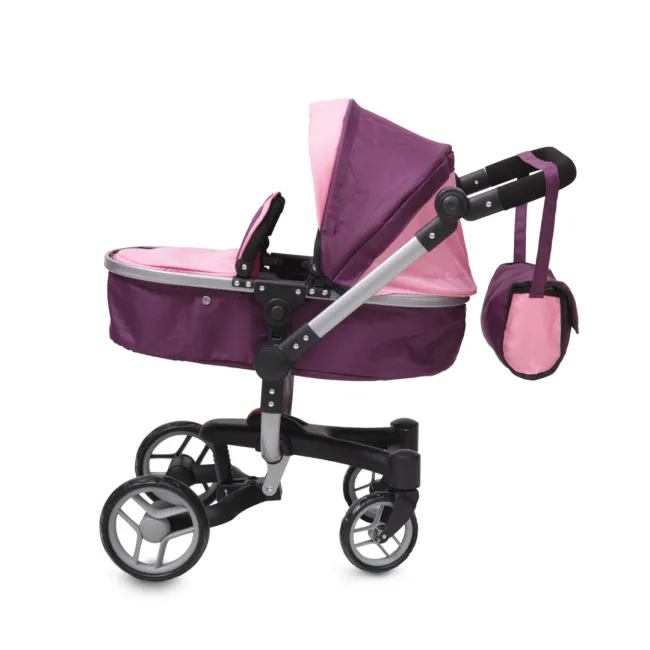 Carucior pentru papusi Moni Violette, pliabil, pentru jocuri de rol