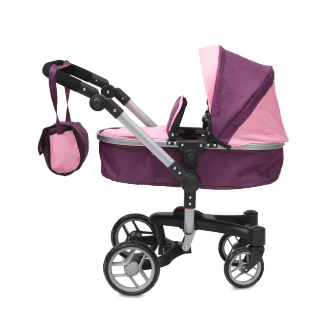 Carucior pentru papusi Moni Violette, pliabil, pentru jocuri de rol