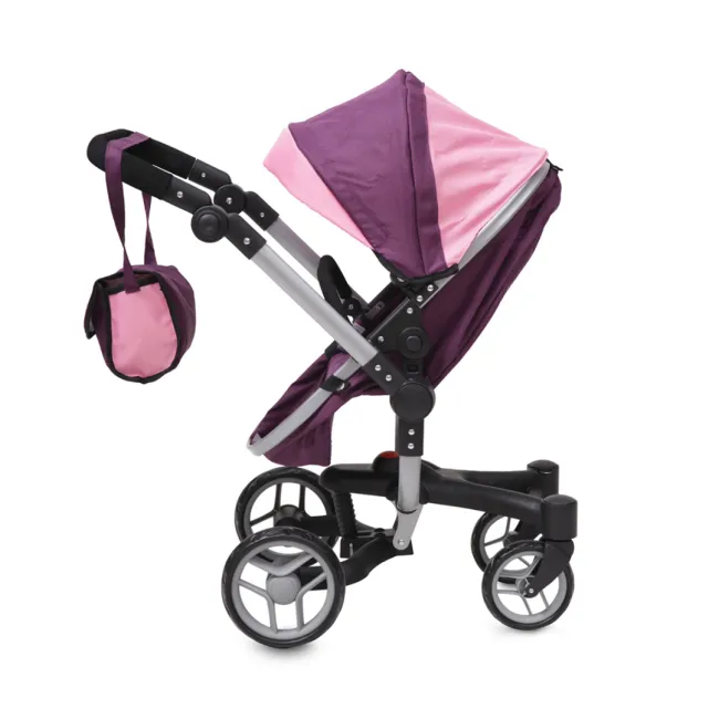 Carucior pentru papusi Moni Violette, pliabil, pentru jocuri de rol