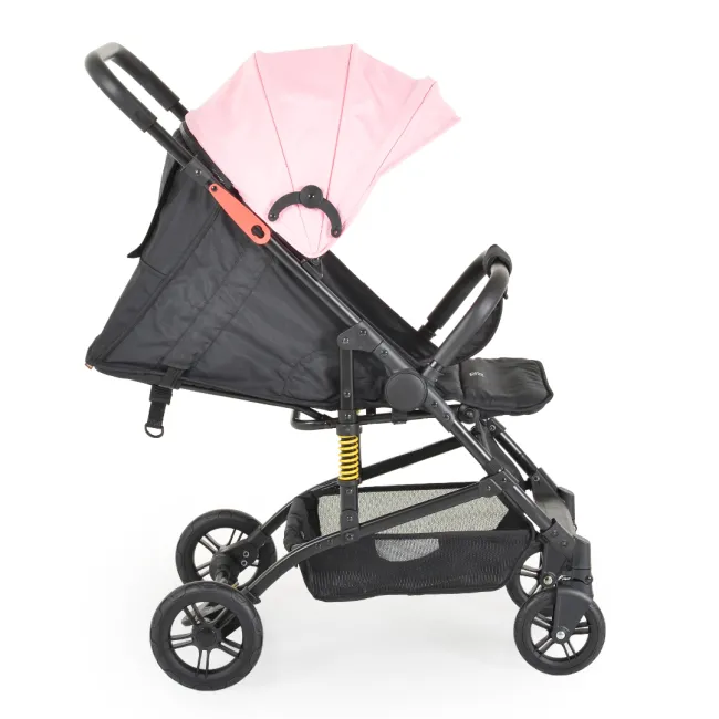 Carucior sport de vara pentru copii Moni Colibri, pliabil compact, 6 luni+, pana la 15 kg, Roz/Negru