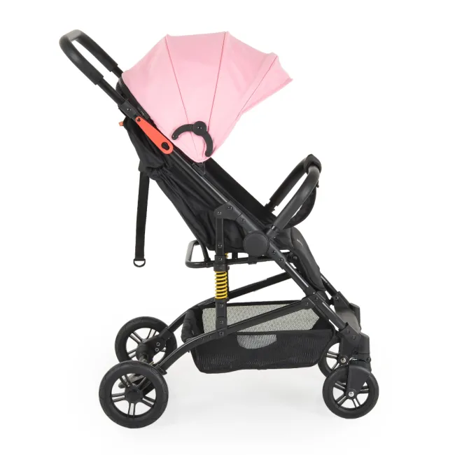 Carucior sport de vara pentru copii Moni Colibri, pliabil compact, 6 luni+, pana la 15 kg, Roz/Negru