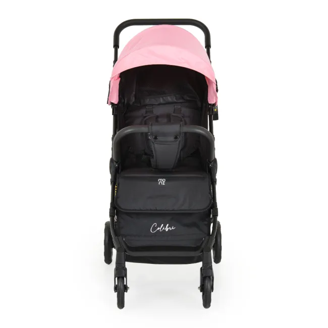 Carucior sport de vara pentru copii Moni Colibri, pliabil compact, 6 luni+, pana la 15 kg, Roz/Negru