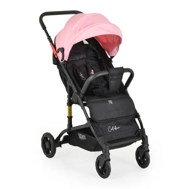 Carucior sport de vara pentru copii Moni Colibri, pliabil compact, 6 luni+, pana la 15 kg, Roz/Negru