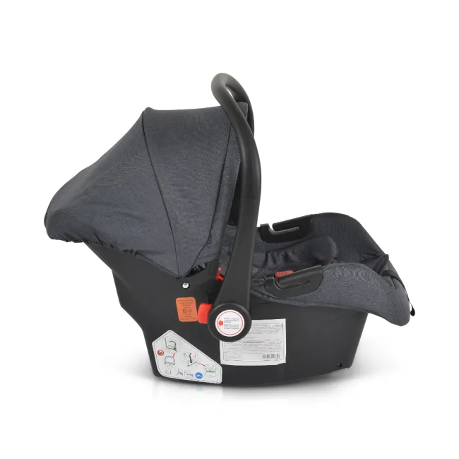 Cos auto tip scoica pentru bebelusi, Cangaroo Trio, 40-86 cm, 0-1,5 ani, siguranta si confort in masina, Gri/Bej