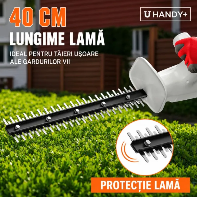 Foarfeca electrica pentru gard viu Litheli U20HT01, 20V, acumulator 2Ah inclus, lama 450 mm