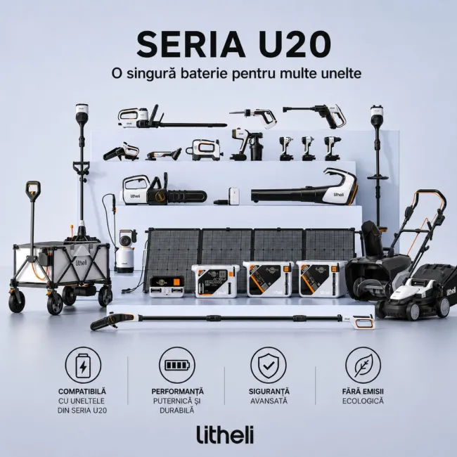 Foarfeca electrica pentru gard viu Litheli U20HT01, 20V, acumulator 2Ah inclus, lama 450 mm
