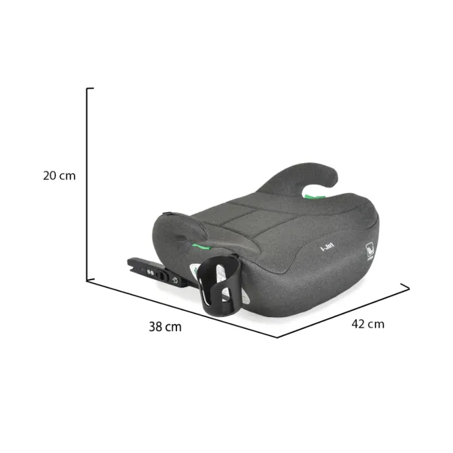 Inaltator auto copii Cangaroo I-Jet 125-150 cm, 6-12 ani, siguranta si confort in masina, Gri