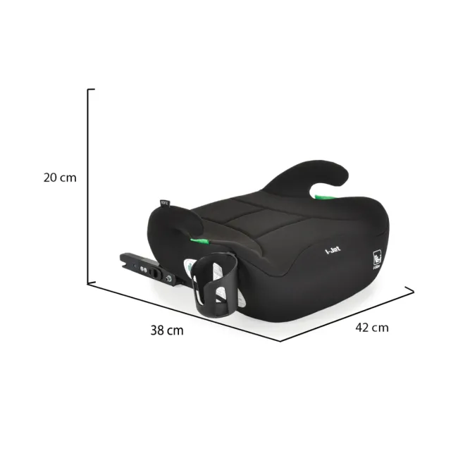 Inaltator auto copii Cangaroo I-Jet 125-150 cm, 6-12 ani, siguranta si confort in masina, Negru