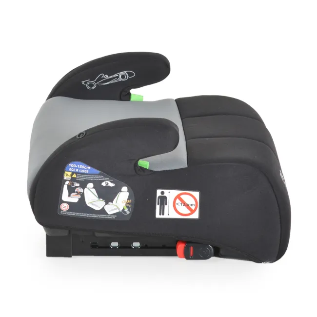 Inaltator auto copii Cangaroo Monza 125-150 cm, 6-12 ani, siguranta si confort in masina, Negru/Gri