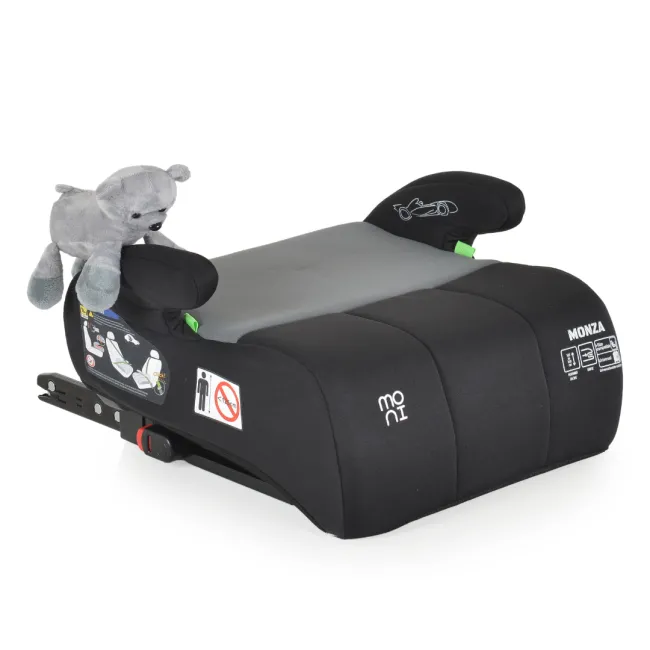Inaltator auto copii Cangaroo Monza 125-150 cm, 6-12 ani, siguranta si confort in masina, Negru/Gri