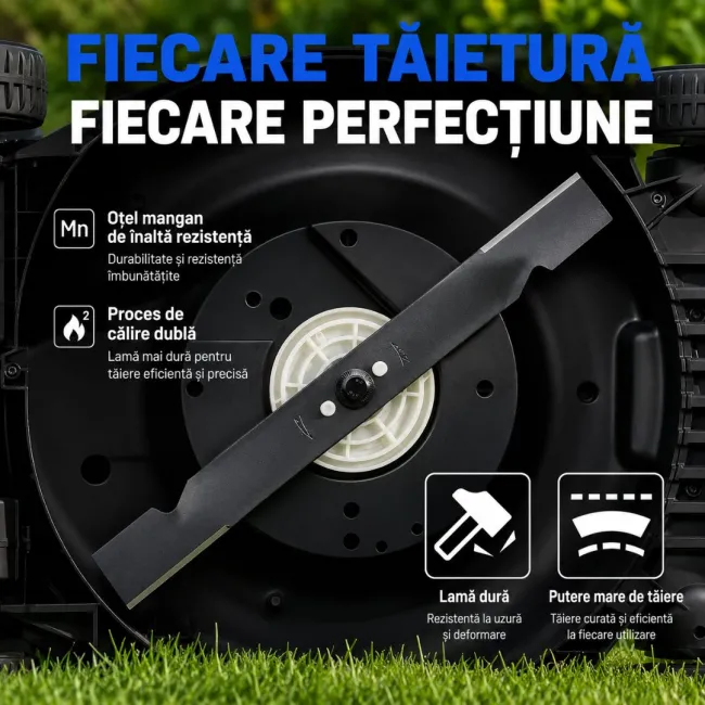 Masina de tuns gazonul autopropulsata Litheli EasySurge U20LM01 Brushless, 2x20V, 2 acumulatori 4Ah inclusi, latime taiere 430 mm