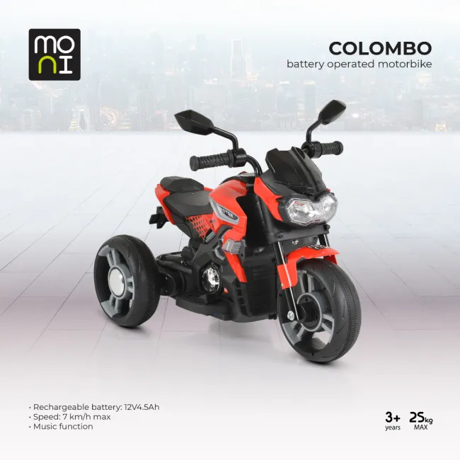 Motocicleta electrica pentru copii Moni BO Colombo, Galben