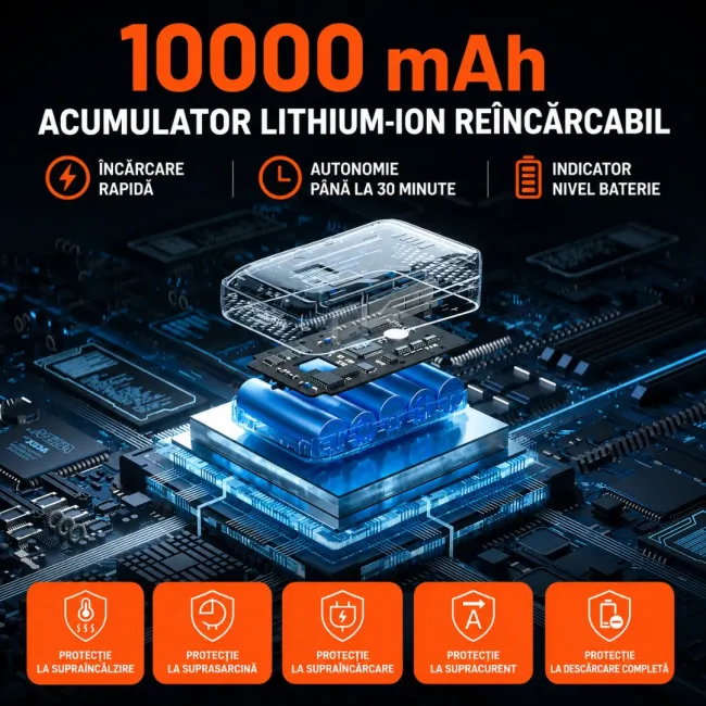 Motoferastrau electric compact Litheli U20MC00, 20V, acumulator 2Ah inclus, lama 150 mm