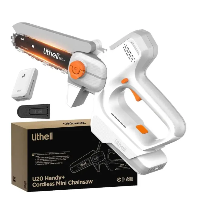 Motoferastrau electric compact Litheli U20MC00, 20V, acumulator 2Ah inclus, lama 150 mm