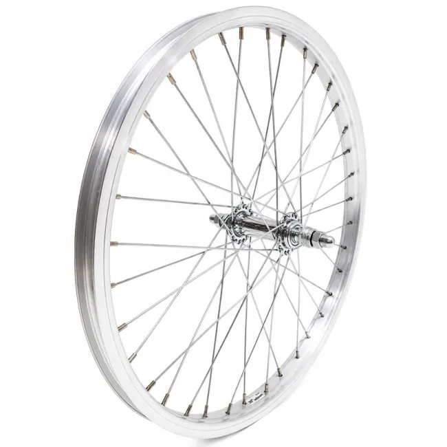 Roata fata LYRA 20", Silver, CNC, Spite Nichelate, Butuc Fata 36H