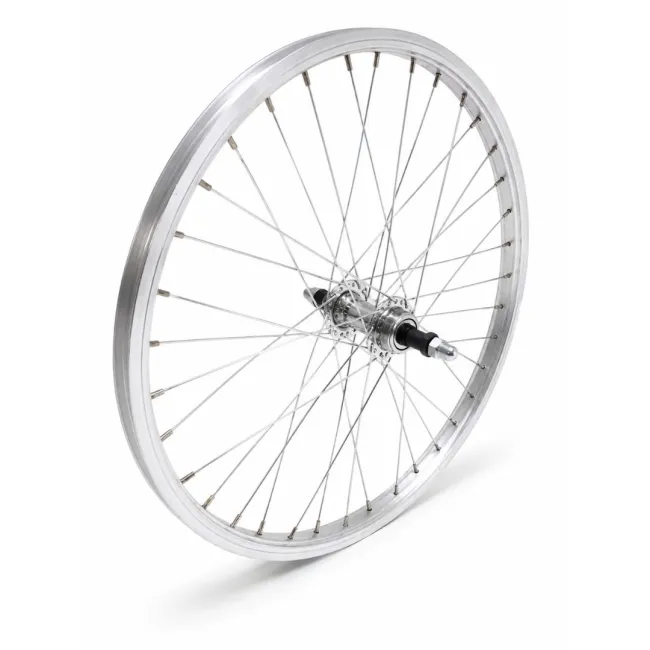 Roata spate LYRA 20", Silver, CNC, Spite Nichelate, Butuc Viteza 36H