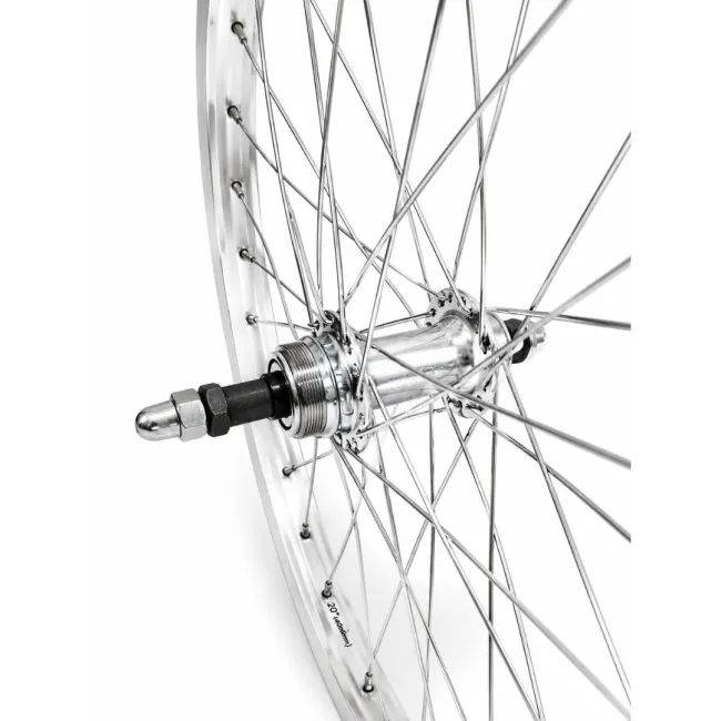 Roata spate LYRA 20", Silver, CNC, Spite Nichelate, Butuc Viteza 36H