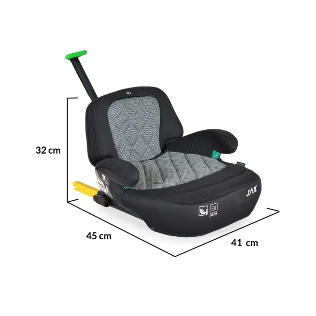 Scaun auto copii Cangaroo Jax 125-150 cm, 6-12 ani, siguranta si confort in masina, Gri/Negru