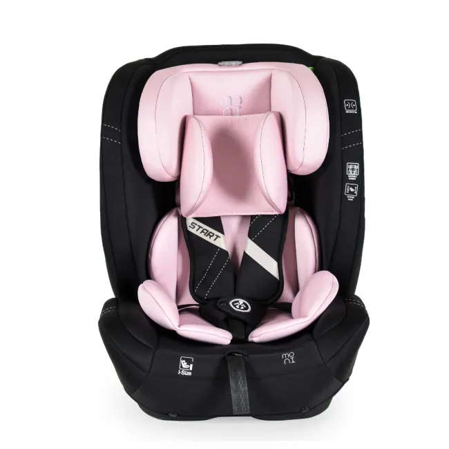 Scaun auto copii Cangaroo START 76-150 cm, 1-12 ani, siguranta si confort in masina, Negru/Roz