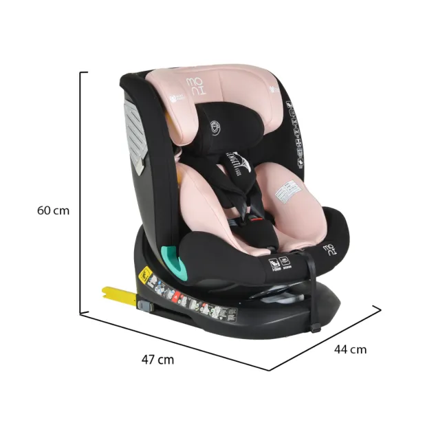 Scaun auto copii Cangaroo Serengeti 40-150 cm, 0-12 ani, siguranta si confort in masina, Roz/Negru