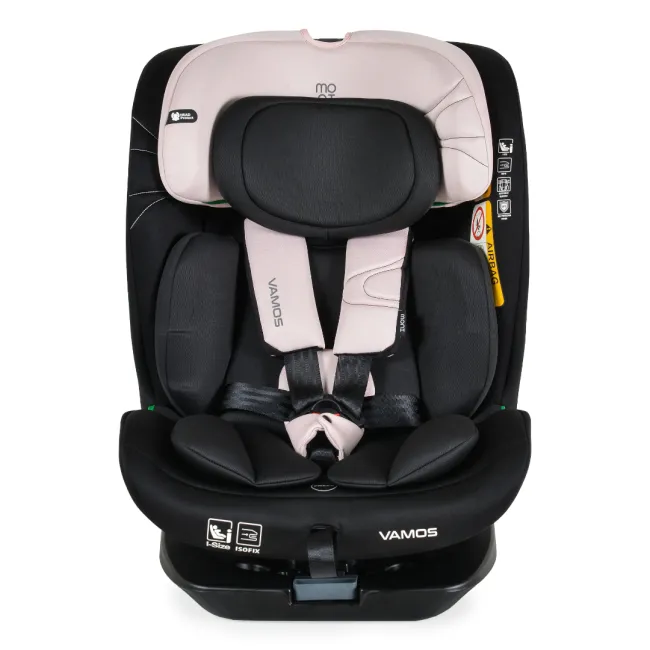 Scaun auto copii Cangaroo Vamos 40-150 cm, 0-12 ani, siguranta si confort in masina, Negru/Roz