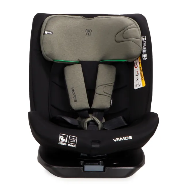 Scaun auto copii Cangaroo Vamos 40-150 cm, 0-12 ani, siguranta si confort in masina, Negru/Verde