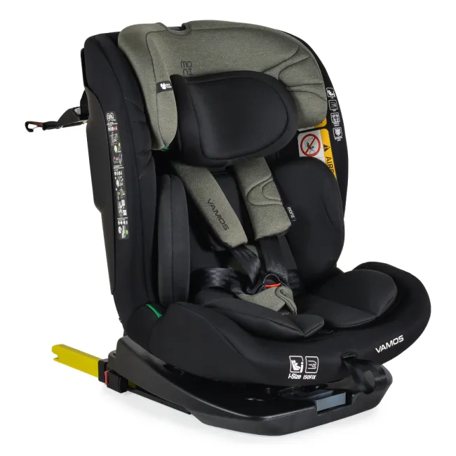 Scaun auto copii Cangaroo Vamos 40-150 cm, 0-12 ani, siguranta si confort in masina, Negru/Verde