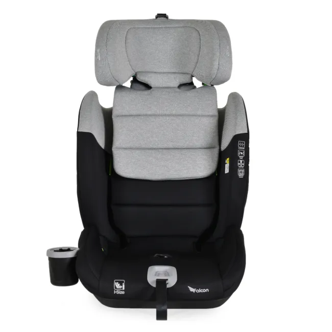 Scaun auto copii Cangaroo Falcon 76-150 cm, 1-12 ani, siguranta si confort in masina, Gri/Negru