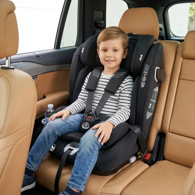 Scaun auto copii Cangaroo Falcon 76-150 cm, 1-12 ani, siguranta si confort in masina, Gri/Negru